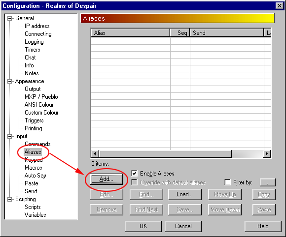 Aliases configuration